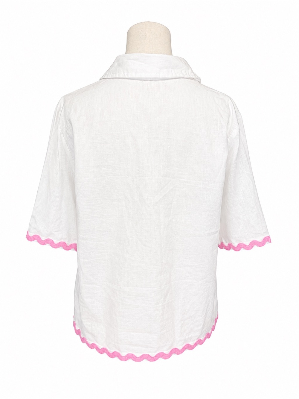 Style House Linen Pink Ric Rac Shirt NWT - Picture 3 of 7